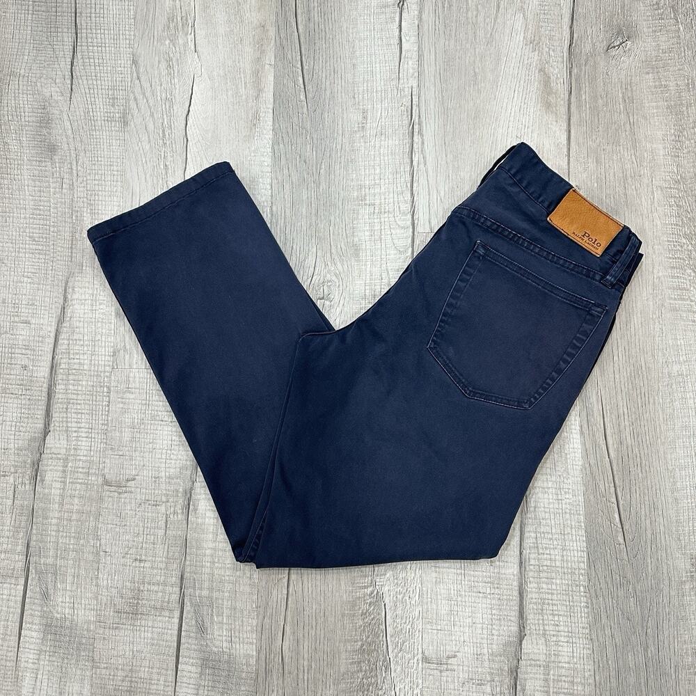 Polo Ralph Lauren Chino Pants Men 32x30 Blue Straight Fit Stretch Casual Prep